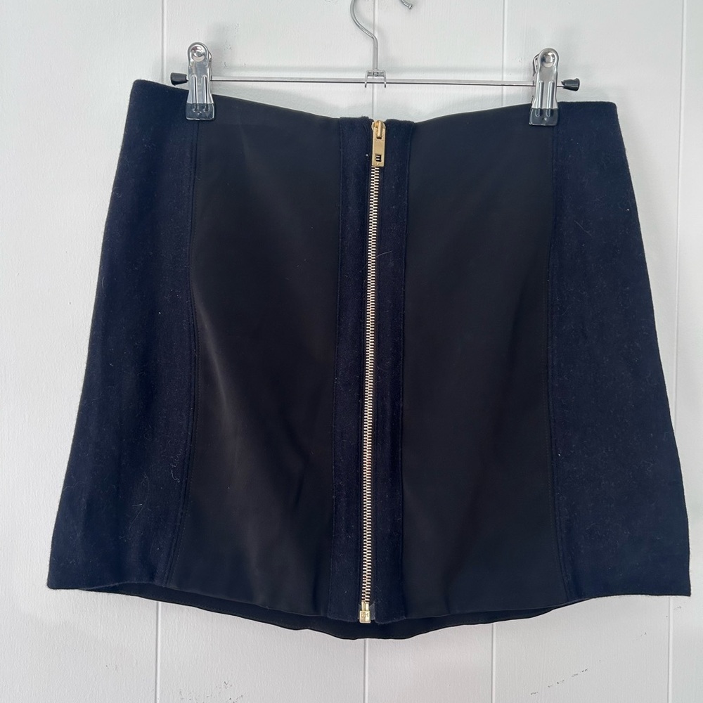 Rag & Bone Black Mini Skirt with Gold Zipper